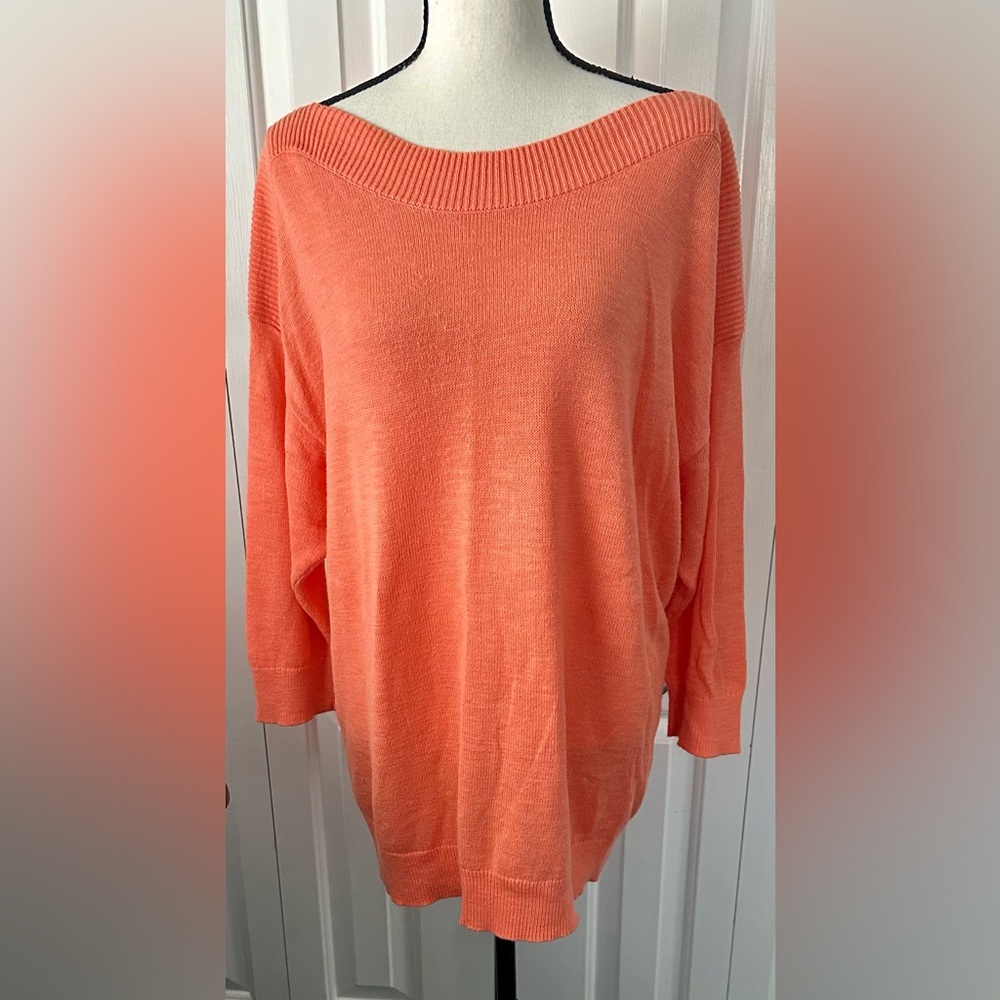 DESIGNED BY CHICO’S!!! Great Condition Three Quarter Sleeve Orange Sweater.